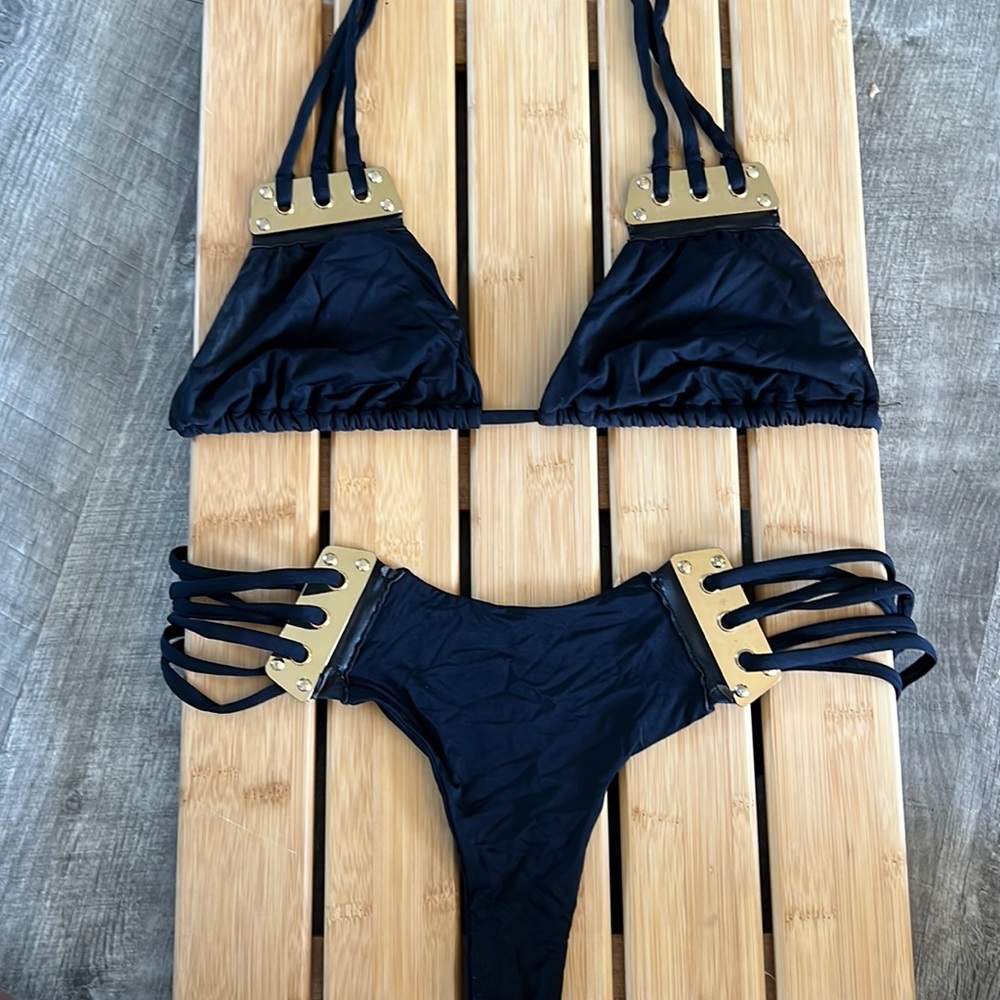 Black with gold hardware Beach bunny bikini